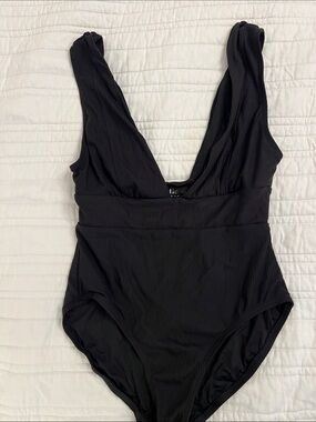 Andie Black Ribbed One-Piece Swimsuit